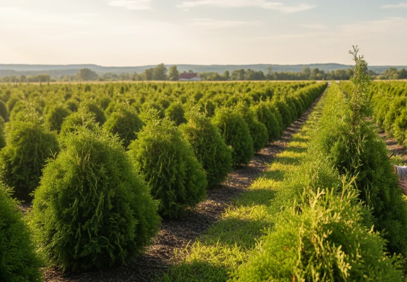 Trees Lined Planted In A Row
